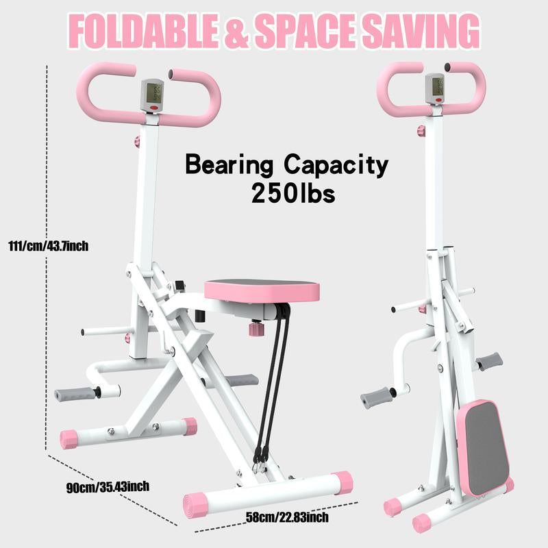 Squat Machine for Home, Adjustable 4 Resistance Bands,Rodeocore Exercise Machine, Ride & Rowingmachine for Botty Glutes Butt Thighs, Foldable 330LBS, Abback/Leg Press Hip Thrust Christmas Gift