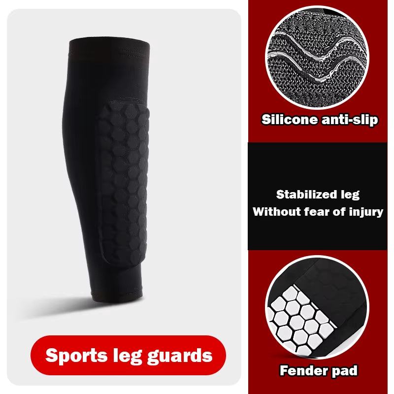 1Pcs Football Shin Guard Socks Sleeves with Foam,Calf Compression Sleeve Honeycomb Pads,Sports Legging & Soccer Equipment